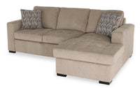 Legend 2-Piece Right-Facing Chenille Sleeper Sectional Sofa - Platinum 