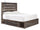 Abby Platform Side Storage Bed with LED Lights & USB Ports, Brown - Queen Size