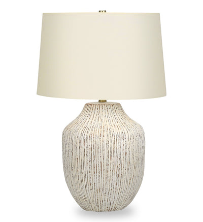 26" Cream Textured Ceramic Table Lamp|Lampe de table de 26 po en céramique texturée crème
