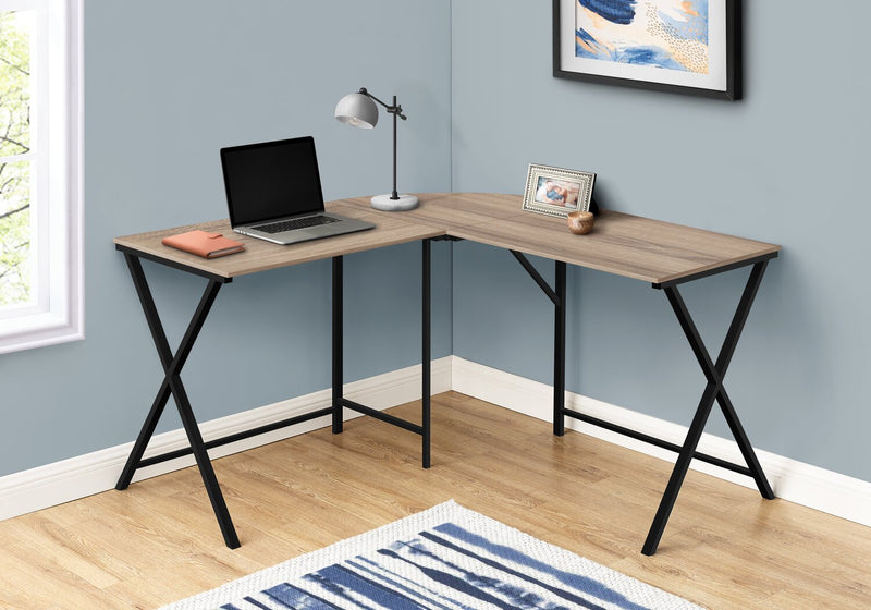 Lidia 55.25\" L-Shaped Corner Office Desk - Taupe 