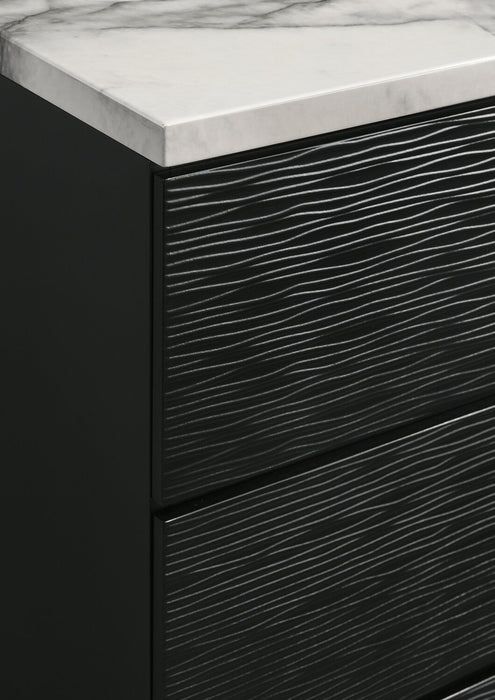 Atlas 5pc Bedroom Set with Bed, Dresser & Mirror, Mid-Century Modern, Black - Queen Size