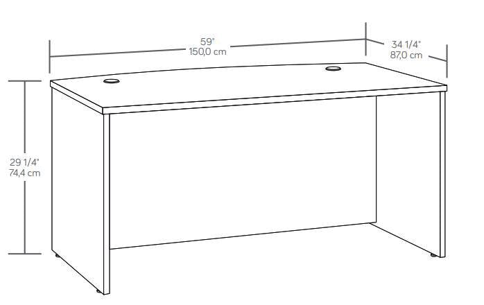 Affirm 59.06\" Commercial Grade Office Desk - Noble Elm