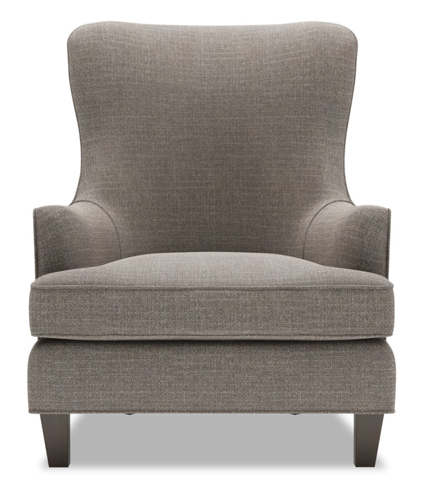 Made in Canada Sofa Lab Customizable Wingback 32\" Linen-Look Fabric Accent Chair - Luna Smoke Grey
