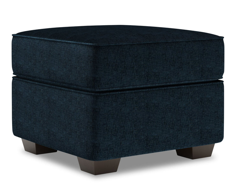 Made in Canada Customizable Sofa Lab Roll 24\" Chenille Fabric Ottoman - Luxury Indigo Blue
