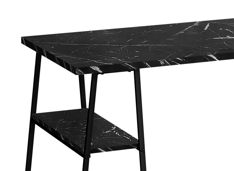 Jonnie 47.25\" Office Desk with Sawhorse-style Legs - Black Marble-Look