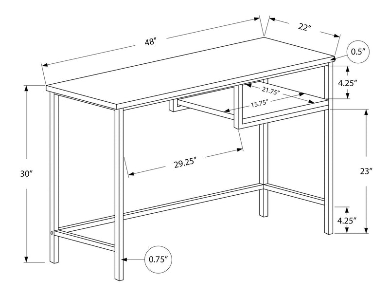 Frankie 48\" Office Desk with Shelf - White