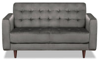 Devlin Velvet Loveseat - Dark Grey 