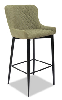 Demi Barstool with Velvet-Like Fabric, Metal - Green 