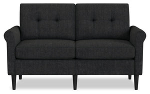 BLOK Modular Rolled Arm Loveseat – Charcoal 