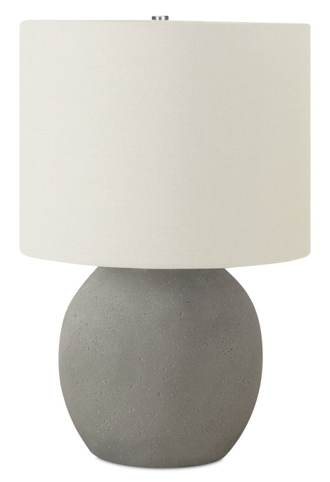 20\" Grey Concrete with Ivory Shade Table Lamp