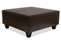 Addison Leath-Aire Ottoman - Brown 