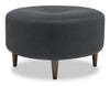 Made in Canada Customizable Sofa Lab The Curve 31\" Linen-Look Fabric Ottoman - Pax Pepper Grey