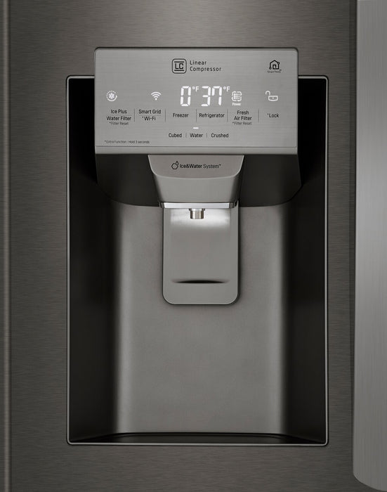 LG 33\" 25 Cu. Ft. French-Door Refrigerator - Smudge Proof Black Stainless Steel - LRFXS2503D
