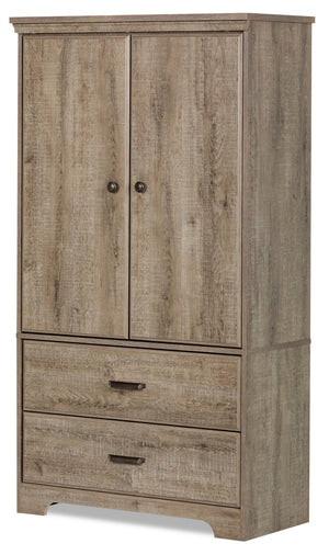 Holt Bedroom 2-Drawer Chest with Storage Cabinet, 33.75