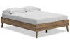 Mavi Platform Bed, Mid-Century Modern, Brown - Full Size