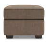 Made in Canada Customizable Sofa Lab Roll 24\" Linen-Look Fabric Ottoman - Luna Praline Brown
