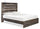 Abby Panel Bed with Headboard & Frame, LED, USB, Brown - Queen Size