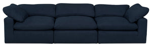 Eclipse Linen-Look Fabric Modular Sofa - Navy