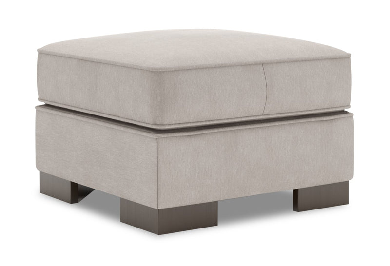 Made in Canada Customizable Sofa Lab Track 24\" Linen-Look Fabric Ottoman - Pax Slate Grey