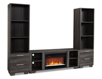 Antoni 3-Piece Electric Fireplace Entertainment Centre with 65” TV Opening - Grey 