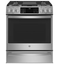 Profile 5.6 Cu. Ft. Smart Dual Fuel Range with True European Convection - Stainless Steel Fingerprin… 