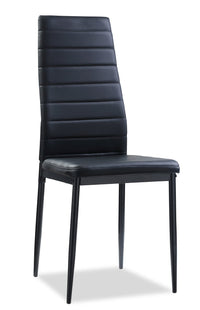 Onyx Dining Chair with Vegan-Leather Fabric, Metal - Black 