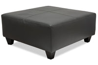 Addison Leath-Aire Ottoman - Grey 