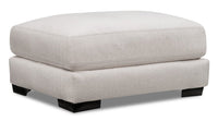 Fawn Linen-Look Fabric Ottoman - Grey