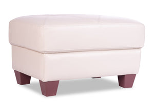 Vita 100% Genuine Leather Ottoman - Smoke