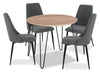 Miya 5-Piece Round Dining Package - Charcoal