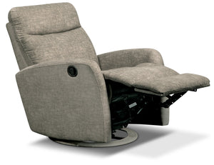 Jeffery Velvet Swivel Glider Recliner - Stone