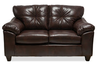 Addison Leath-Aire Loveseat - Brown 