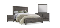 Koda 6pc Bedroom Set with Storage Bed, Dresser, Mirror & Nightstand, Wooden, Grey - Queen Size 