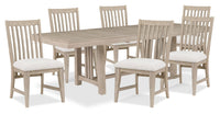 Athena 7pc Dining Set with Table & 6 Chairs, 78-96