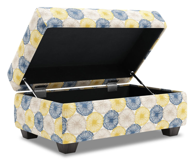 Made in Canada Customizable Sofa Lab The Trunk 39\" Fabric Storage Ottoman  Sunshine Multicolour