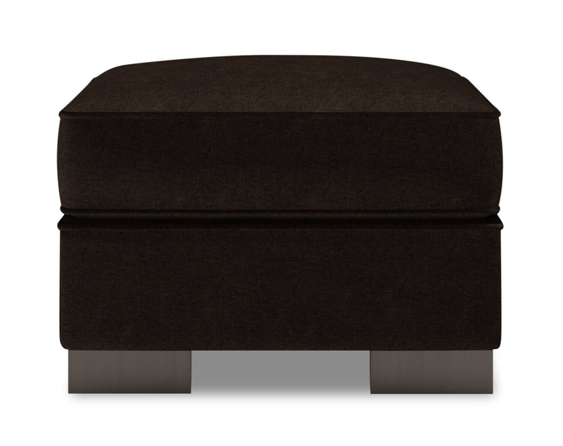 Made in Canada Customizable Sofa Lab Track 24\" Chenille Fabric Ottoman - Luxury Chocolate Brown