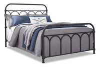 Nora Metal Bed with Headboard & Frame, Black - Full Size 