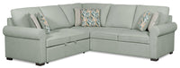 Haven 2-Piece Chenille Sectional with Left-Facing Sleeper Sofa - Seafoam 