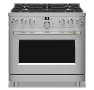 Cafe 6.2 Cu. Ft. Smart Gas Range with True European Convection and Self Clean Racks - Stainless Steel - CGY366P2TS1