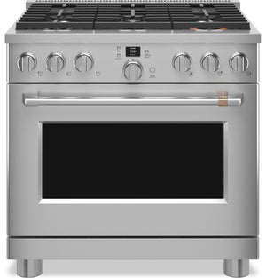 Cafe 5.7 Cu. Ft. Smart Dual Fuel Range with True European Convection and Self Clean Racks - Stainless Steel - C2Y366P2TS1