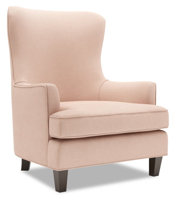 Made in Canada Sofa Lab Customizable Wingback 32\" Linen-Look Fabric Fabric Accent Chair - Pax Rose Pink