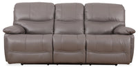 Franco Genuine Leather Power Reclining Sofa - Grey 