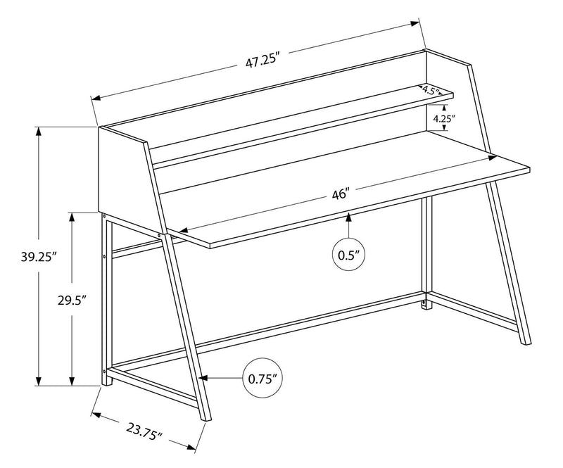 Lawson 47.25\" Office Desk - Black Marble-Look