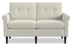 BLOK Modular Rolled Arm Loveseat - Ivory Boucle