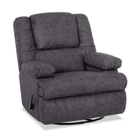 5598 Leather-Look Fabric Swivel Rocker Recliner - Echo Slate 