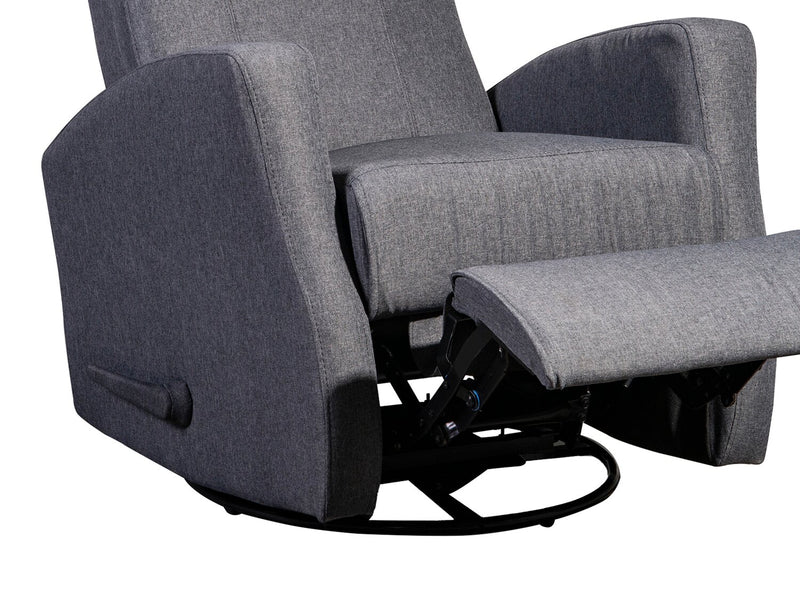 Nyla 30\" Linen-Look Fabric Swivel Rocker Reclining Chair - Grey