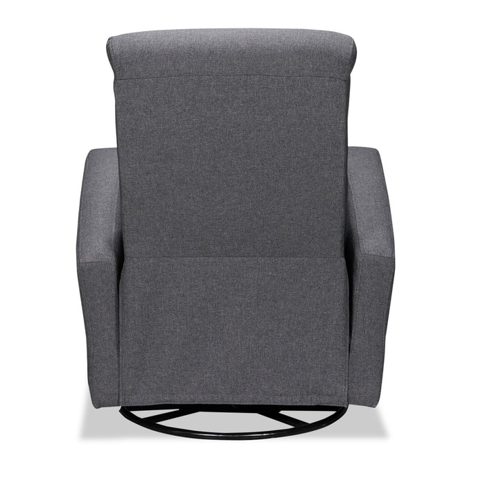 Nyla 30\" Linen-Look Fabric Swivel Rocker Reclining Chair - Grey