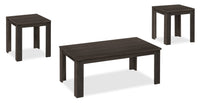 Remy 3-Piece Coffee and Two End Tables Package - Dark Brown 