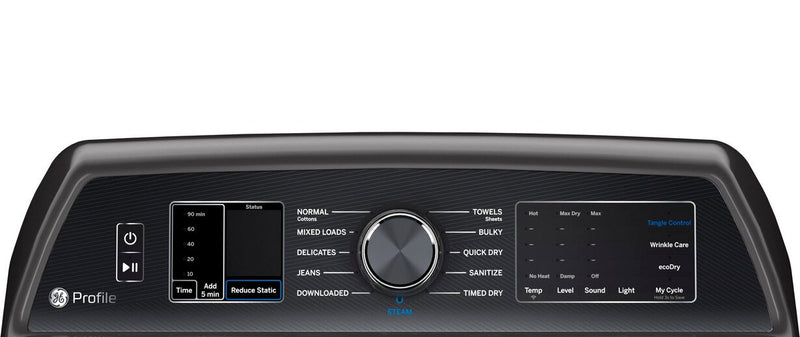 Profile 6.2 Cu. Ft. Top-Load Washer and 7.4 Cu. Ft. Electric Dryer - Diamond Grey 