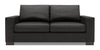 Made in Canada Customizable Sofa Lab Track 75\" Linen-Look Fabric Condo Size Sofa with Track Arms - Luna Kohl Grey